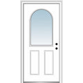 Primed Steel 1/2 Lite Clear Glass Left-Hand Inswing Prehung Front Door 36" x 80" W2657