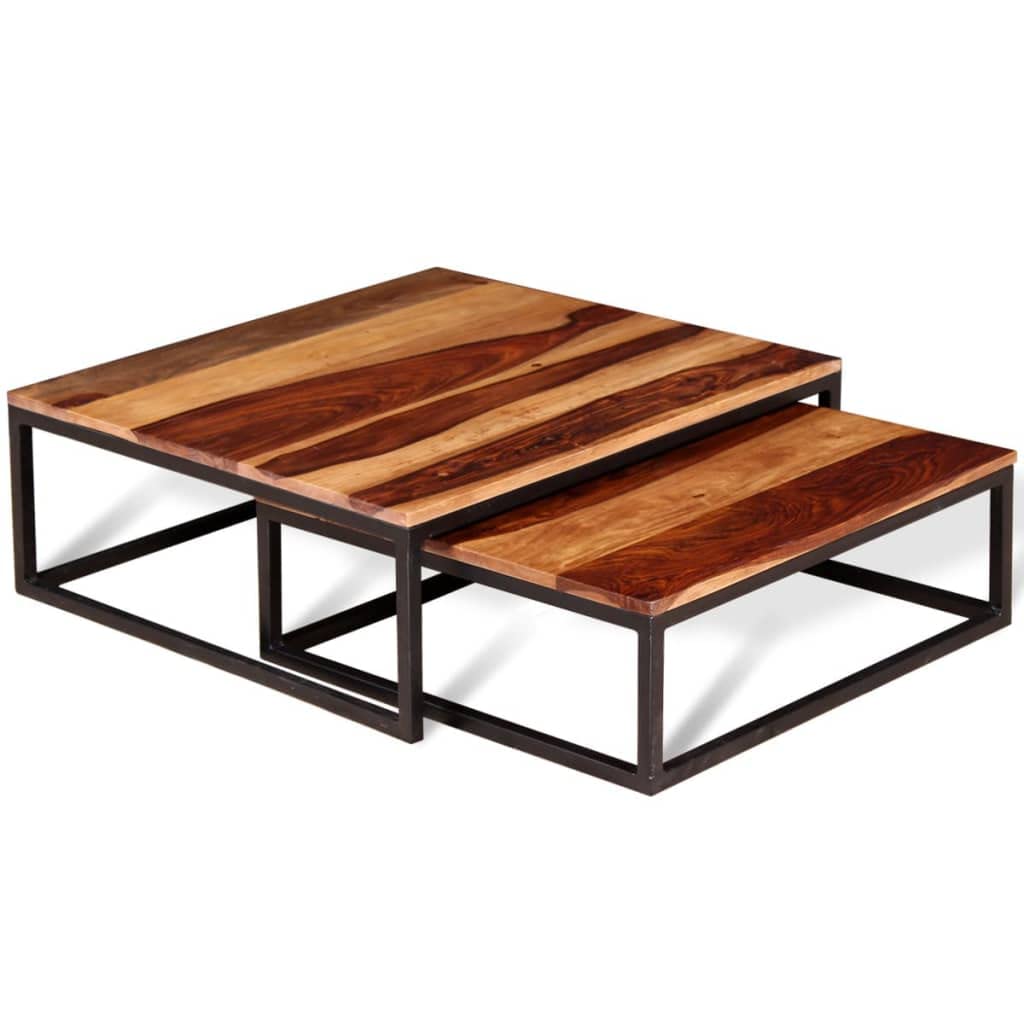 2 Piece Square Wood Nesting Coffee Table Set S98446
