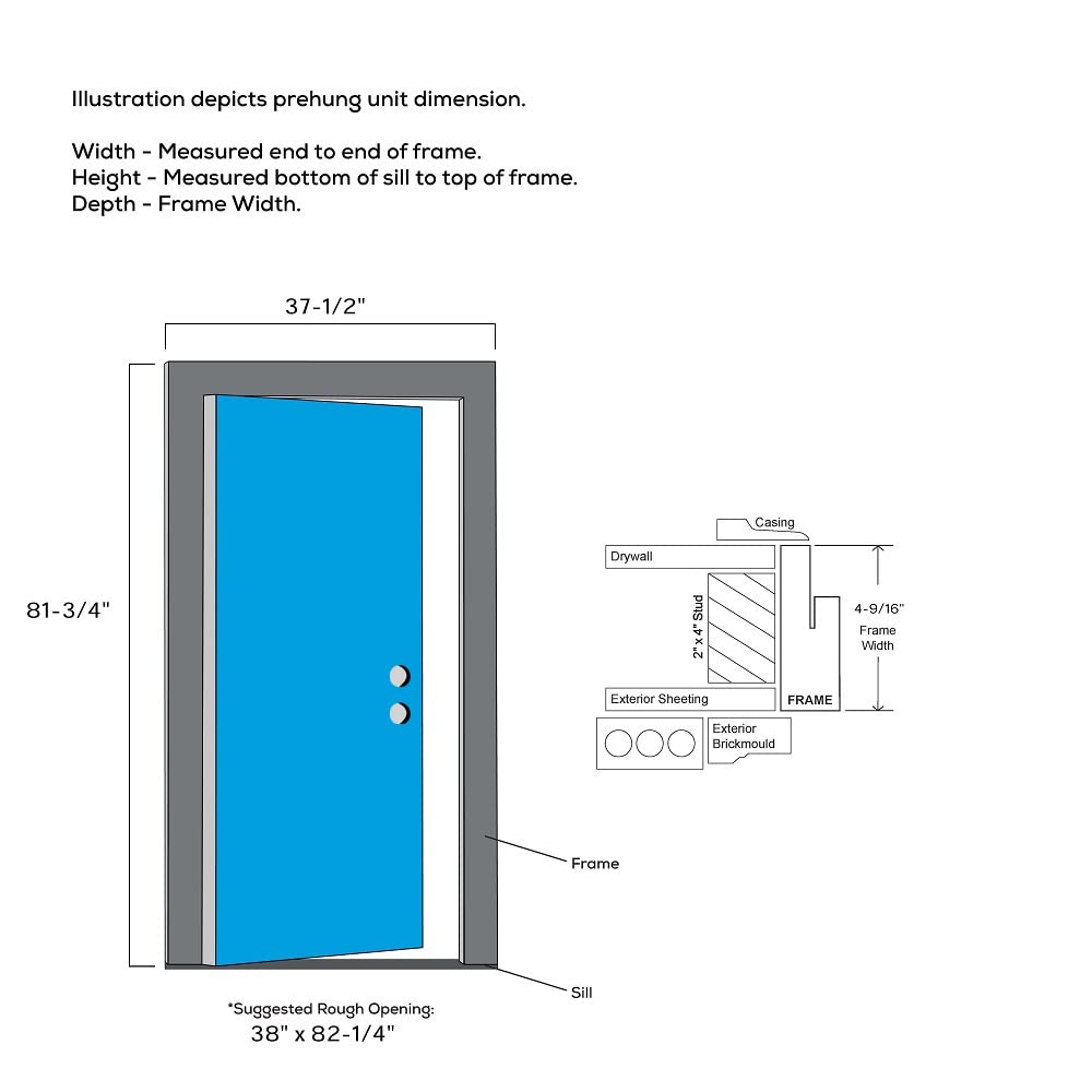 Primed Steel 1/2 Lite Clear Glass Left-Hand Inswing Prehung Front Door 36" x 80" W2657