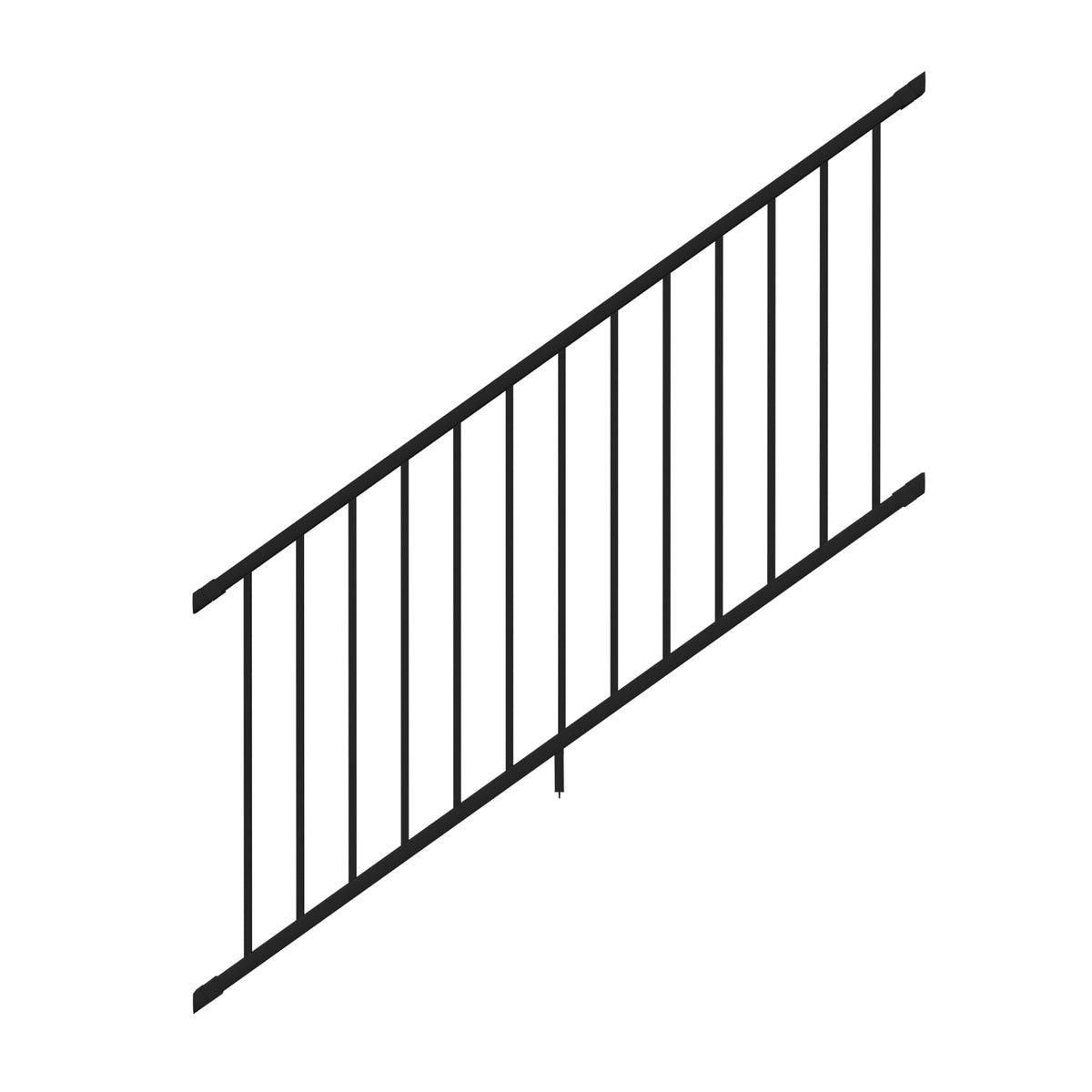 6 ft. x 36 in. Textured Black Aluminum Stair Rail Kit M8313