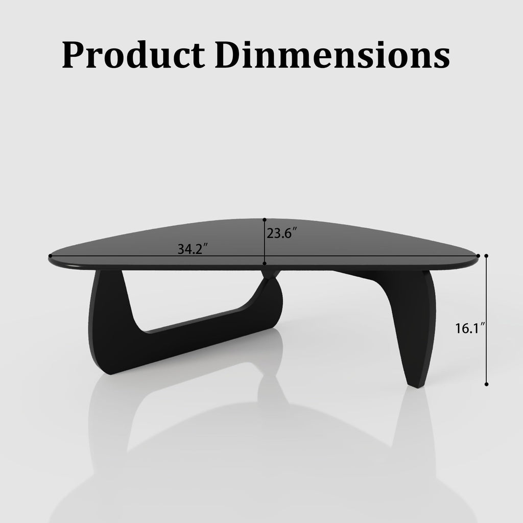 34" Black Coffee Table with Solid Wood Top T27195