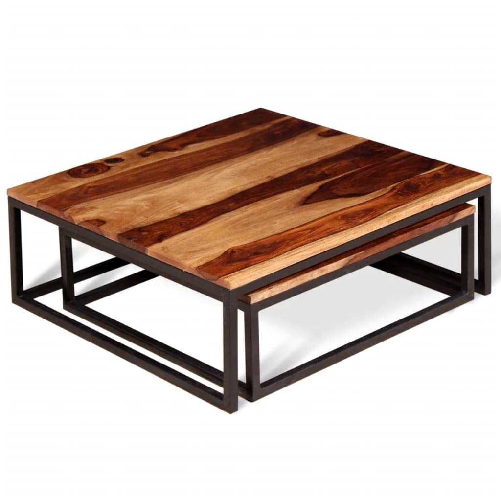 2 Piece Square Wood Nesting Coffee Table Set S98446