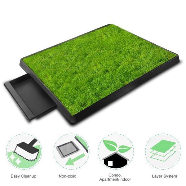 Dog Potty Tray with Artificial Grass Q620