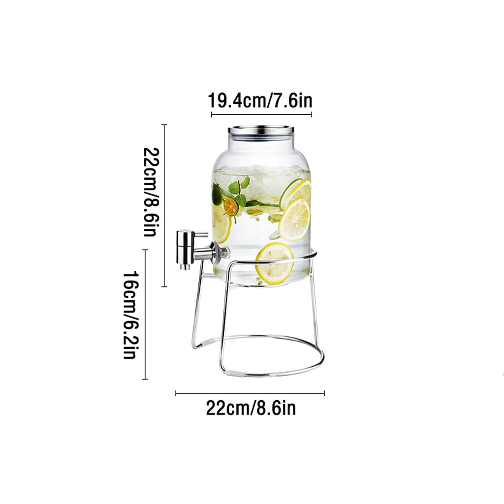 Large-capacity Glass Pitcher with Lid and Faucet V1734