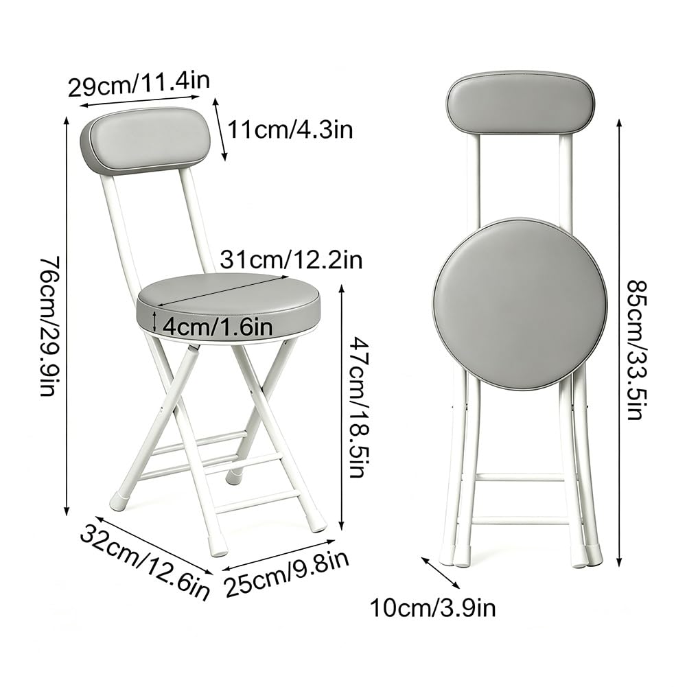 Folding Stool with Cushioned Seat and Backrest O6823