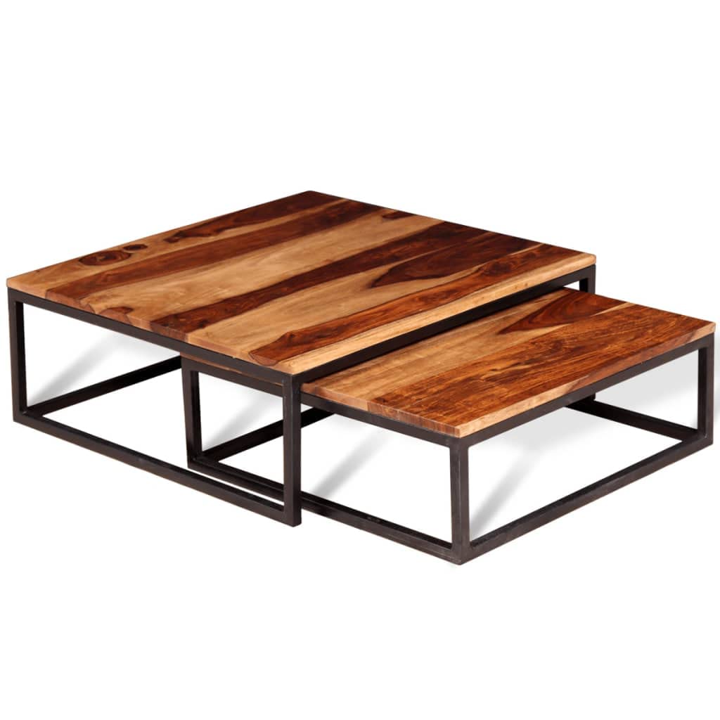 2 Piece Square Wood Nesting Coffee Table Set S98446