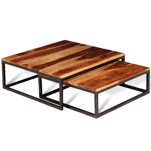 2 Piece Square Wood Nesting Coffee Table Set S98446