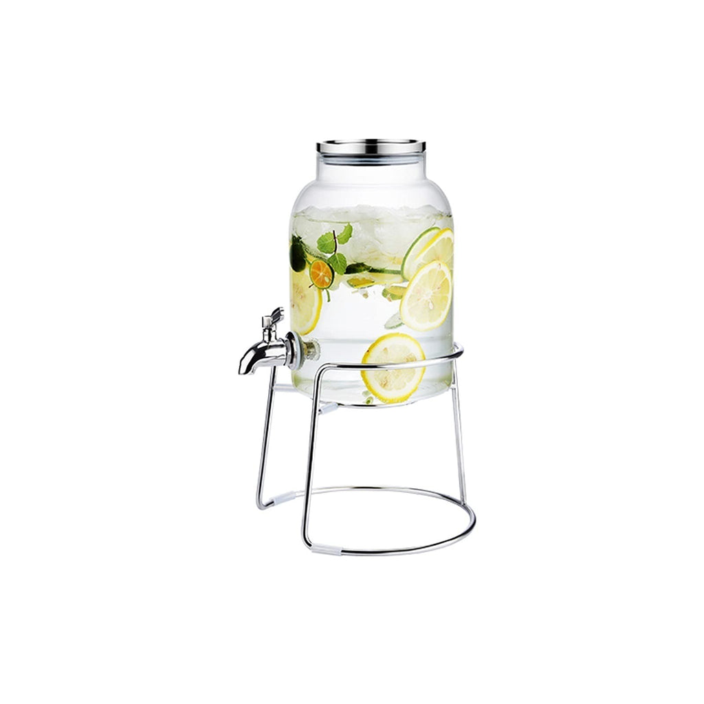 Large-capacity Glass Pitcher with Lid and Faucet V1734