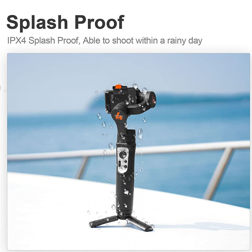 Action Camera Gimbal Stabilizer 3-Axis Bluetooth Cable Control IPX4 I7451