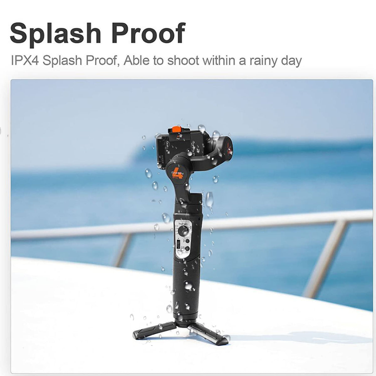 Action Camera Gimbal Stabilizer 3-Axis Bluetooth Cable Control IPX4 I7451