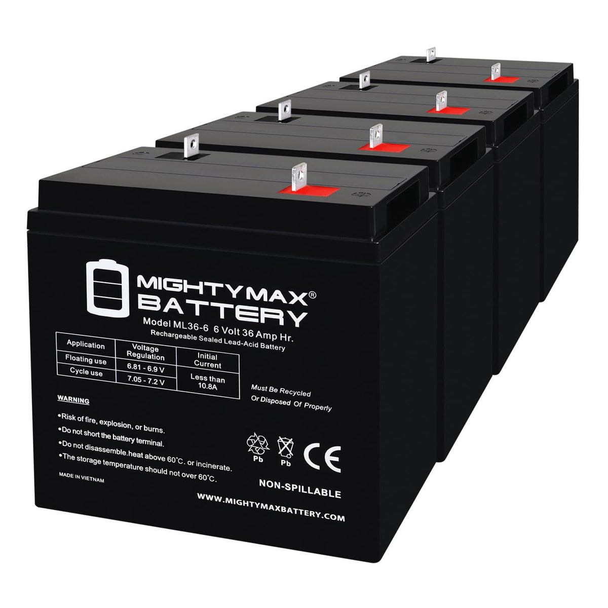 6V 36Ah AGM Battery 4 Pack P2656