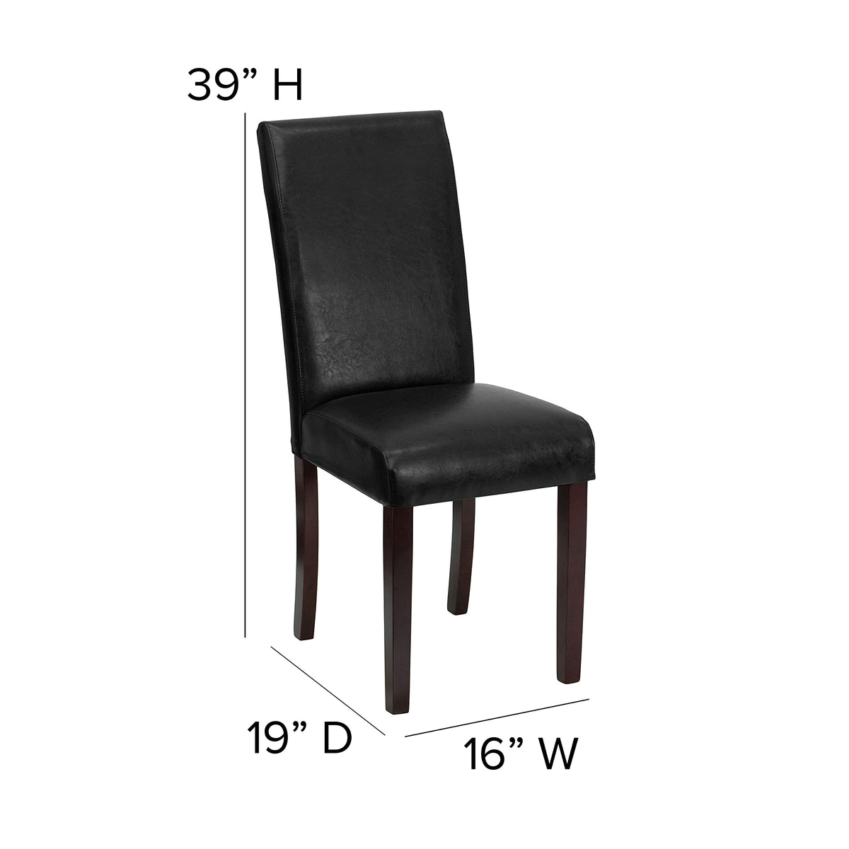 Black LeatherSoft Upholstered Dining Chair K7402