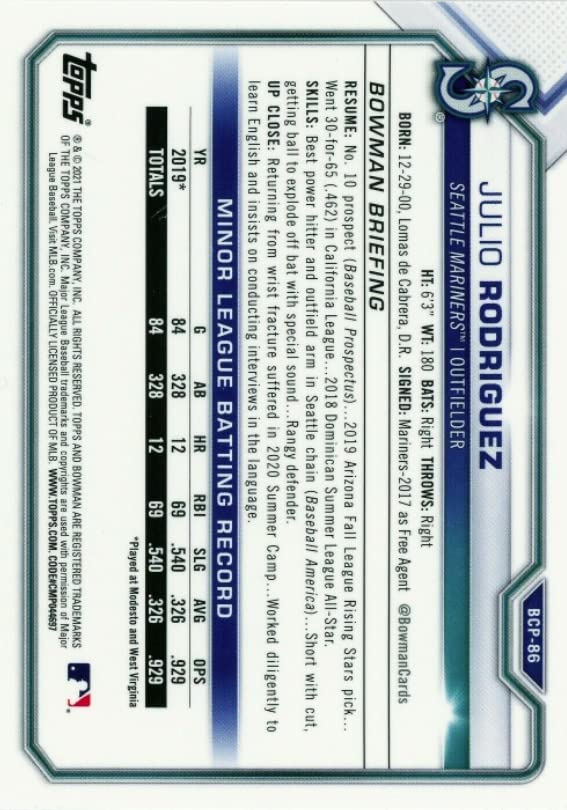 Baseball Rookie Card F5510