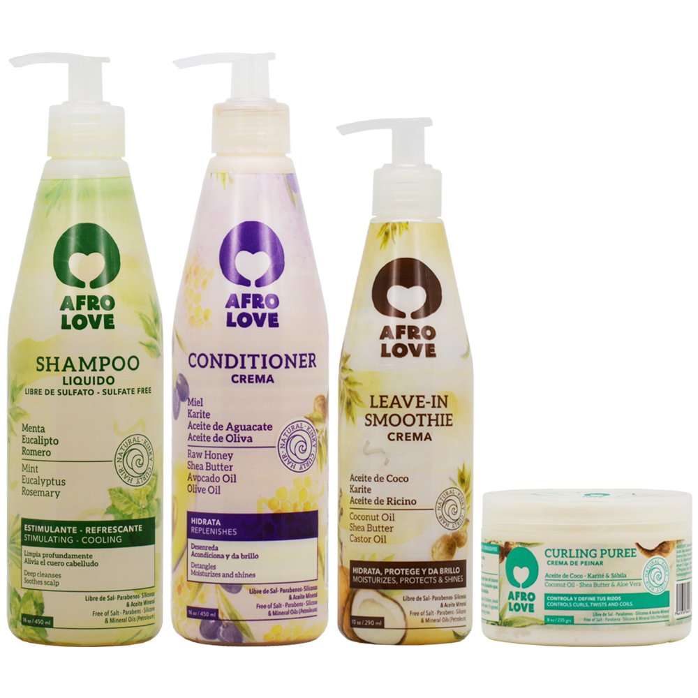 Curly Hair Care Set, Shampoo and Conditioner, Leave-In & Curling, Sulfate-Free Shea Butter & Coconut Oil G65084