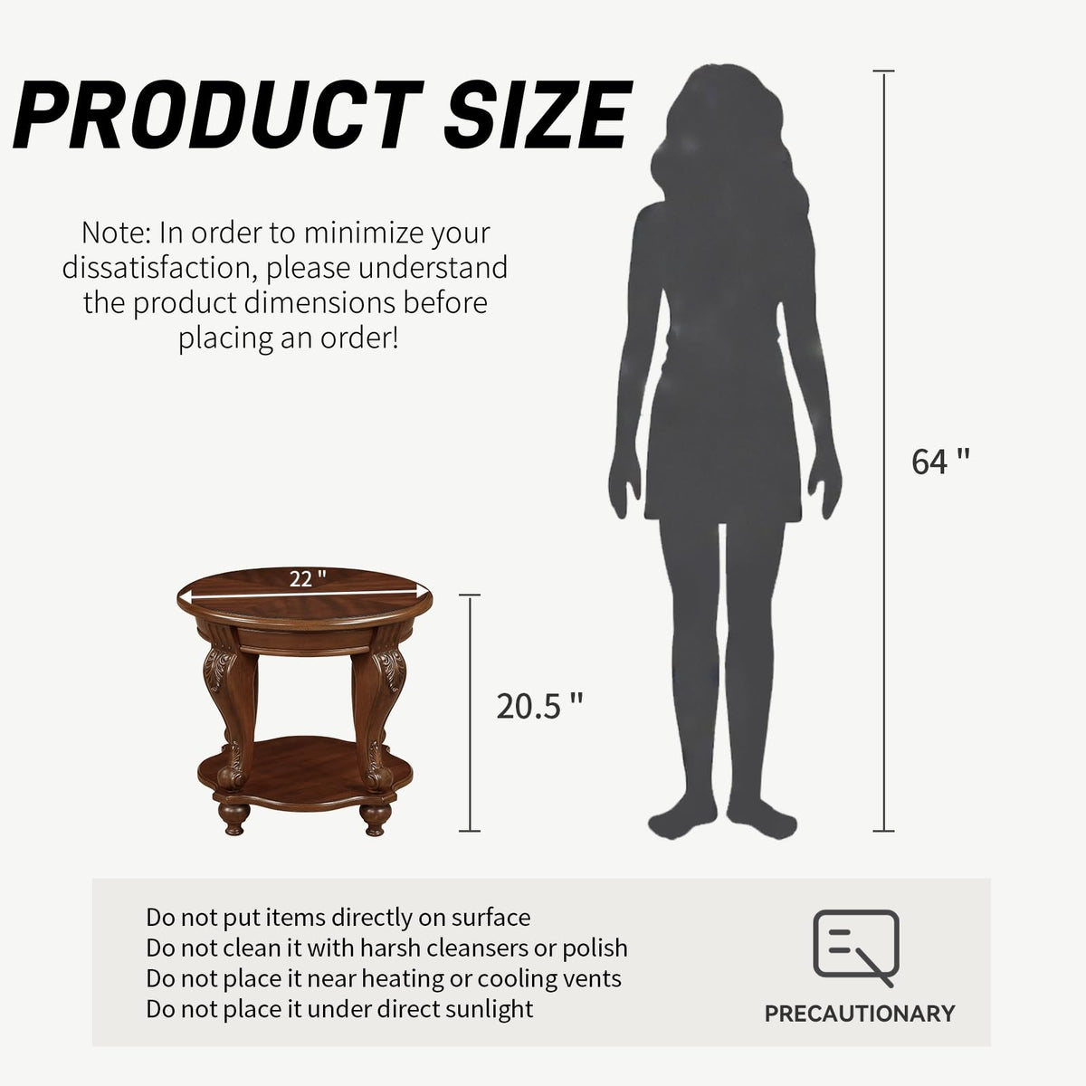 2 Tier Round Wood End Table L2024