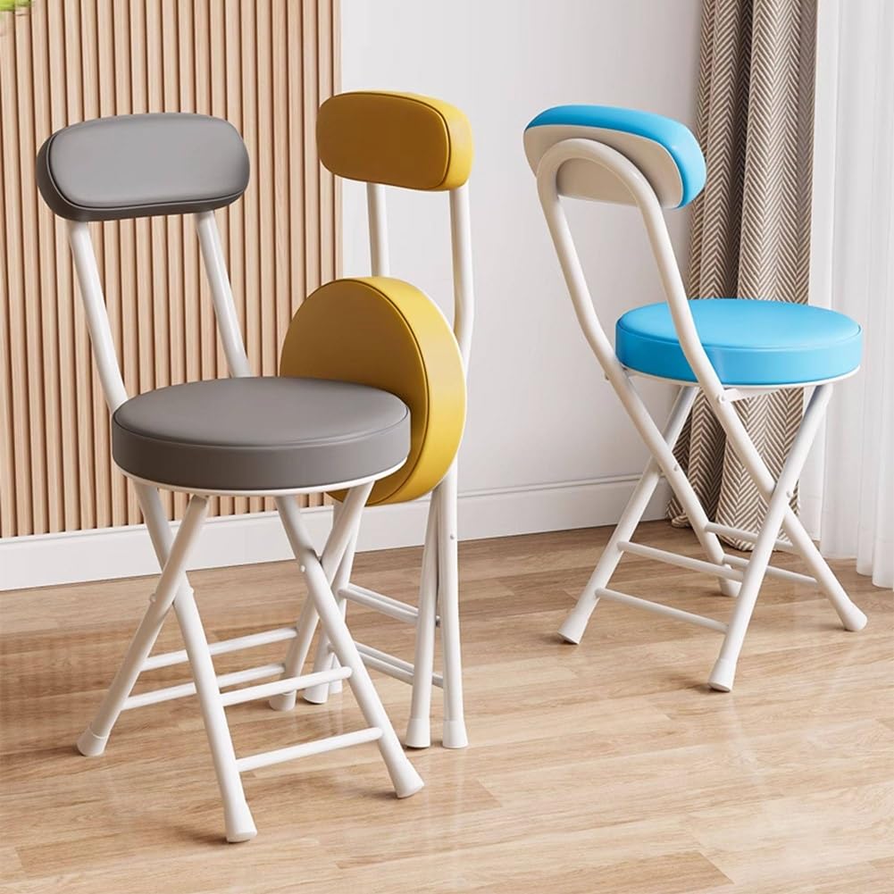 Folding Stool with Cushioned Seat and Backrest O6823