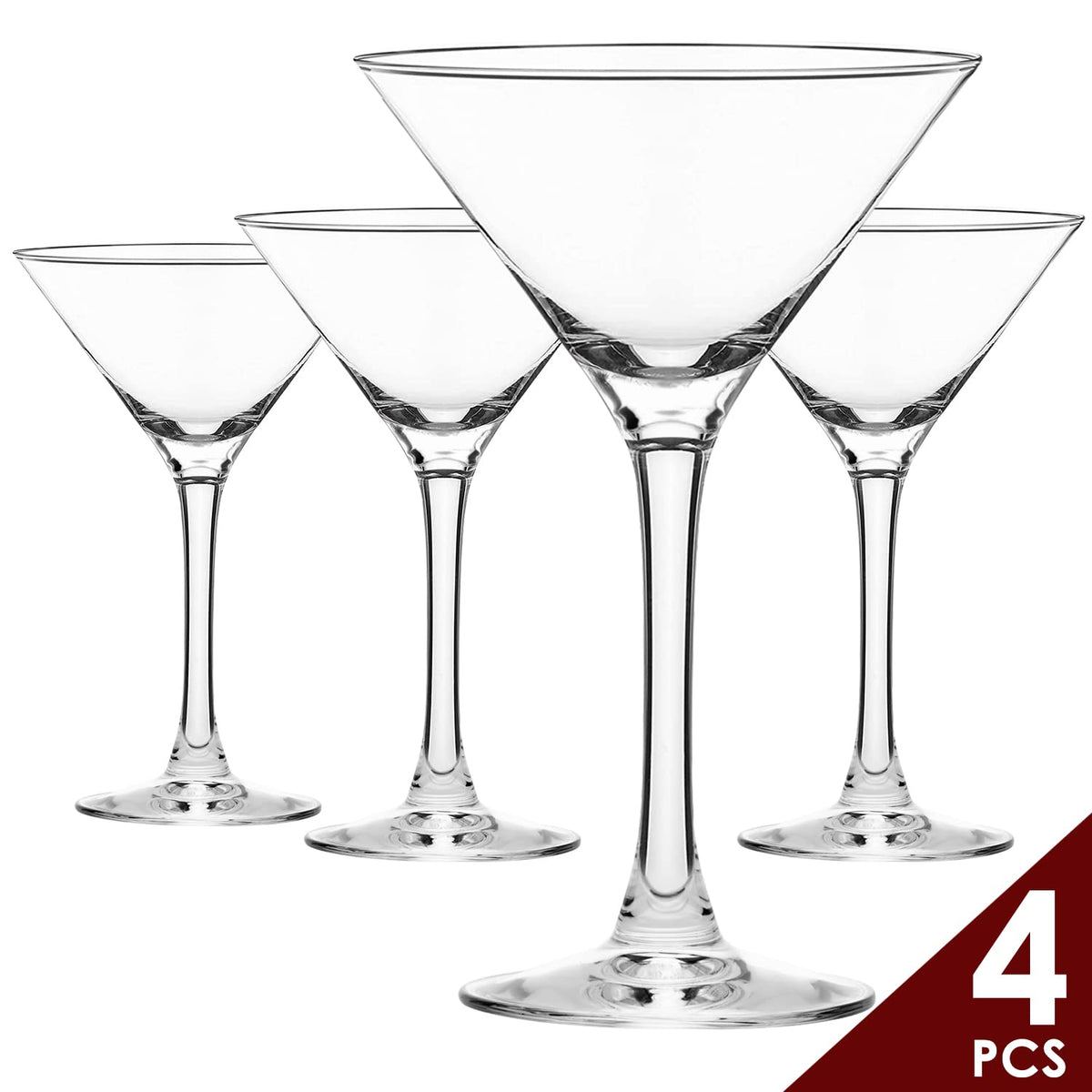 Hand Blown Crystal Martini Glasses Set of 4 Z4597