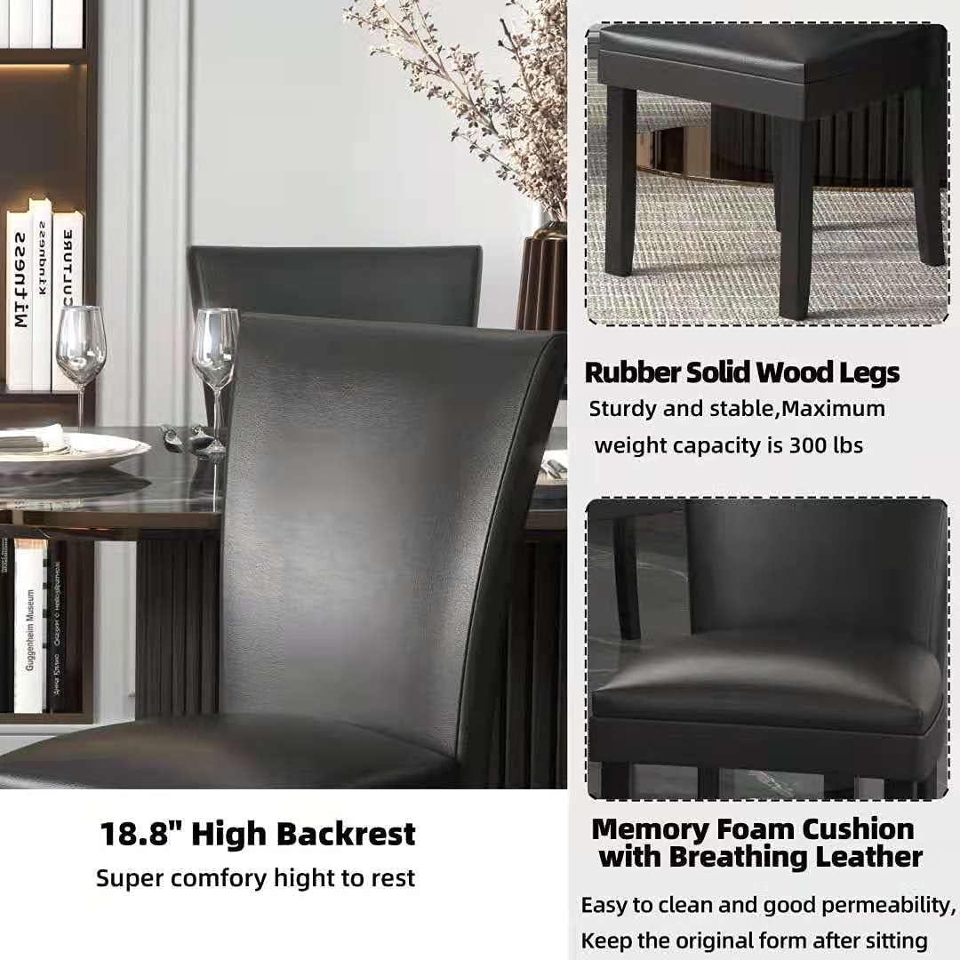 Set of 6 Solid Wood Upholstered Dining Chairs R2884