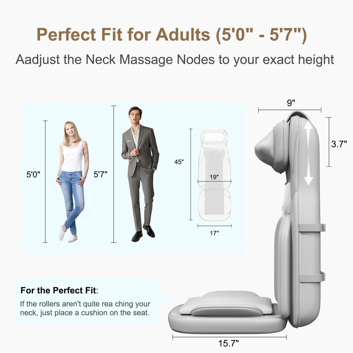 Shiatsu Neck and Back Massage Cushion with Heat Y839043