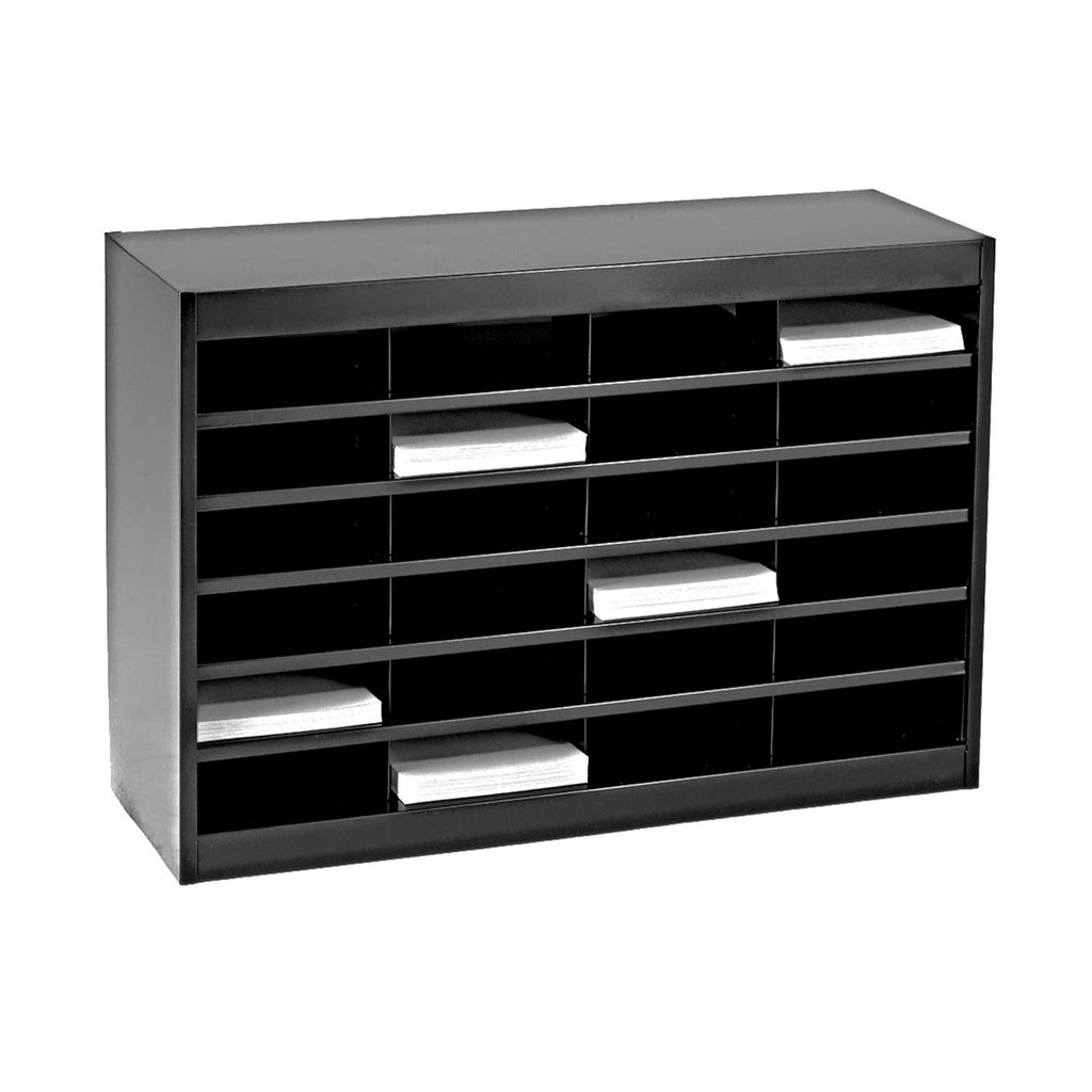 Black 24 Compartment Steel Mail Sorter R9850