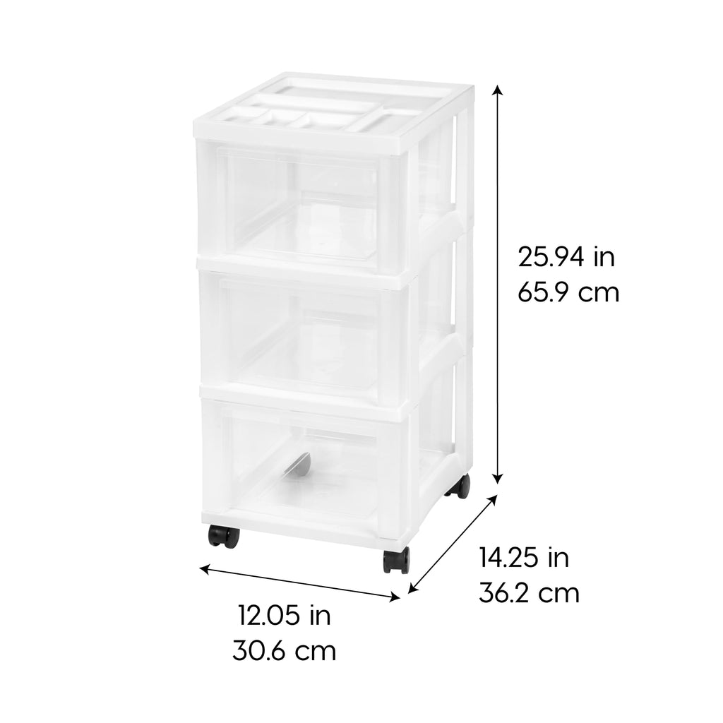 3 Drawer Rolling Storage Cart R7890