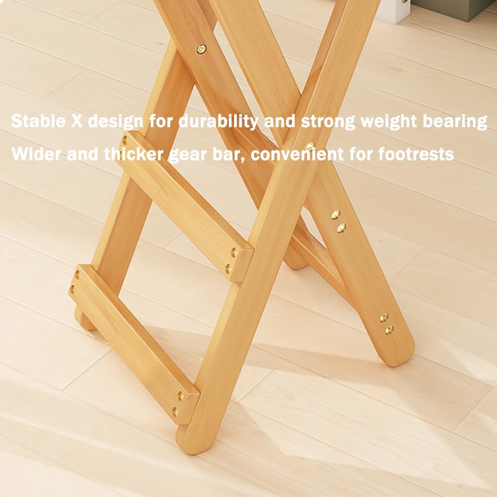Teal 30in Folding Bamboo Dining Chair with Backrest and Footrest Z2439