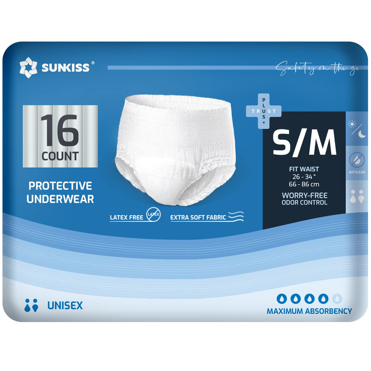 Incontinence Disposable Underwear Small/Medium 16 Count & Wet Wipes 200 Count L643300