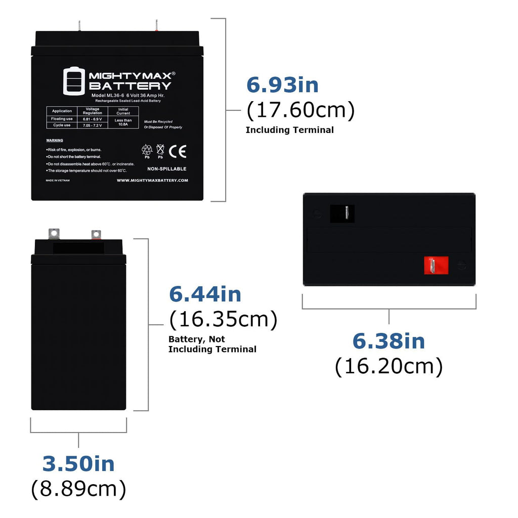 6V 36Ah AGM Battery 4 Pack P2656