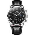 Leather Waterproof Classic Round Watch with Date H869775