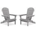 Wooden Folding Adirondack Chair Set of 2 Solid Cedar L7201