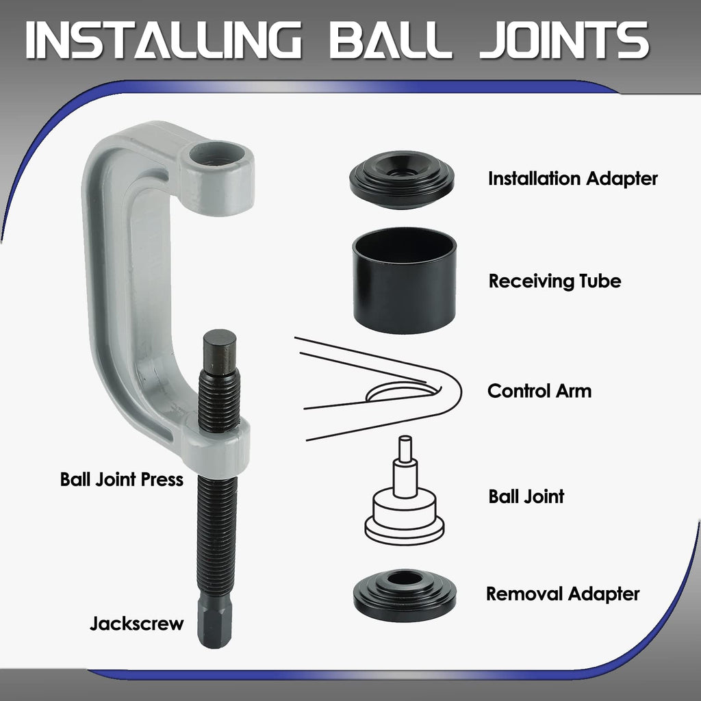 10 Pc Ball Joint Press Kit U Joint Removal Tool with Adapters U723162