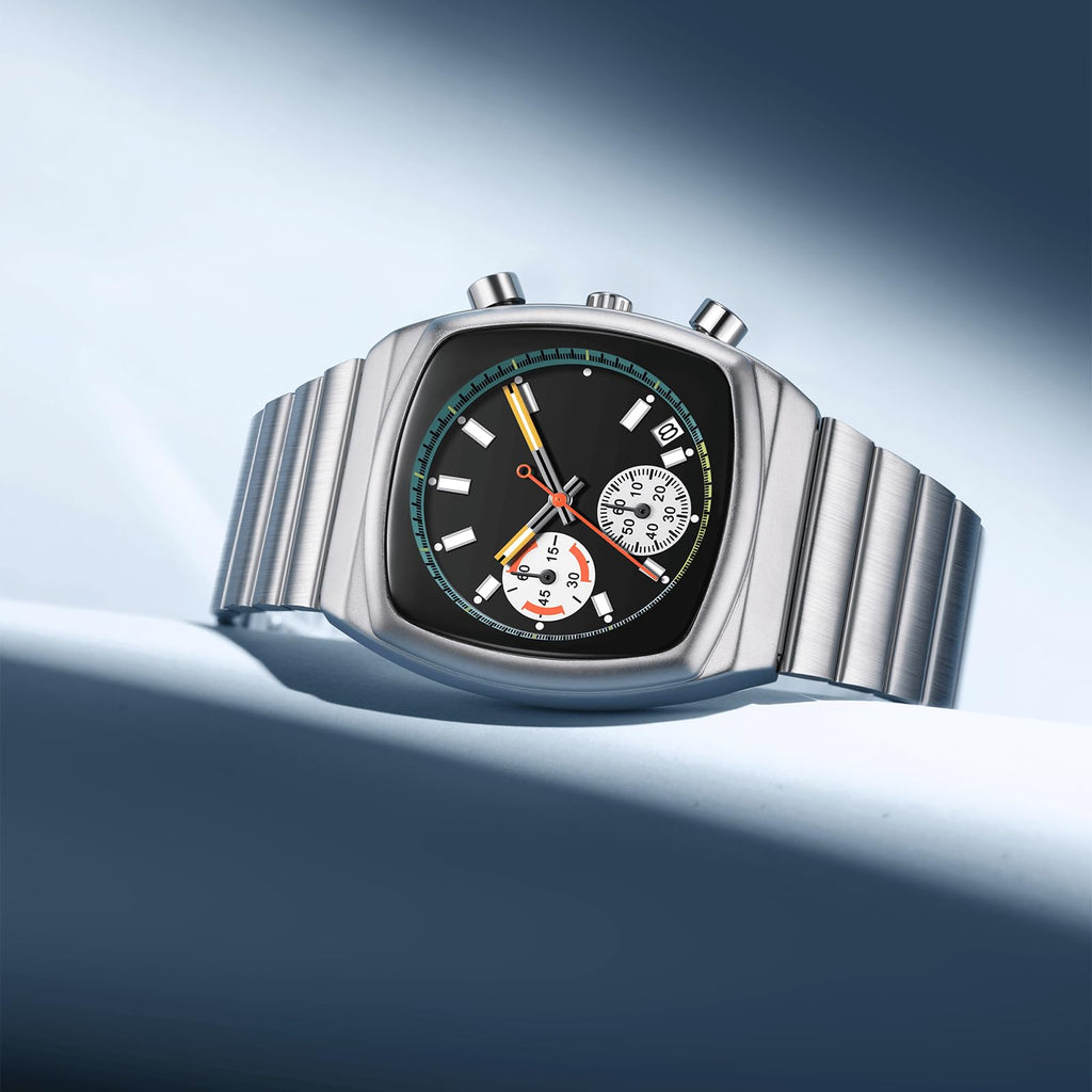 Mens Chronograph Stainless Steel Waterproof Analog Wristwatch R4652