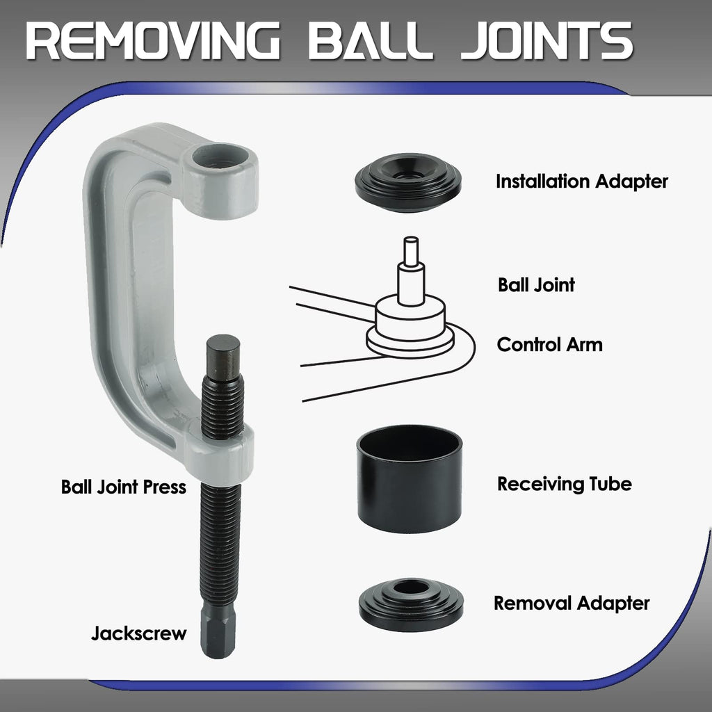 10 Pc Ball Joint Press Kit U Joint Removal Tool with Adapters U723162