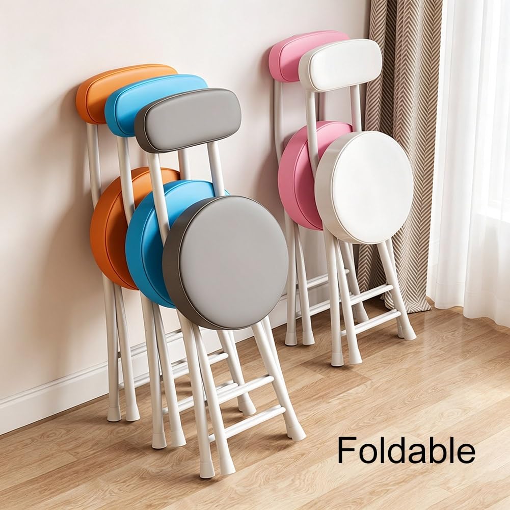 Folding Stool with Cushioned Seat and Backrest O6823
