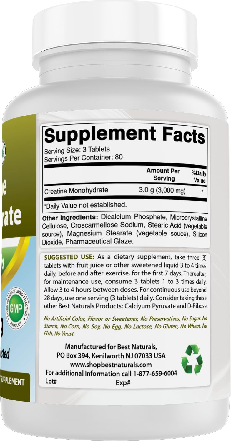 Creatine Monohydrate 1000 mg 240 Tablets B284570