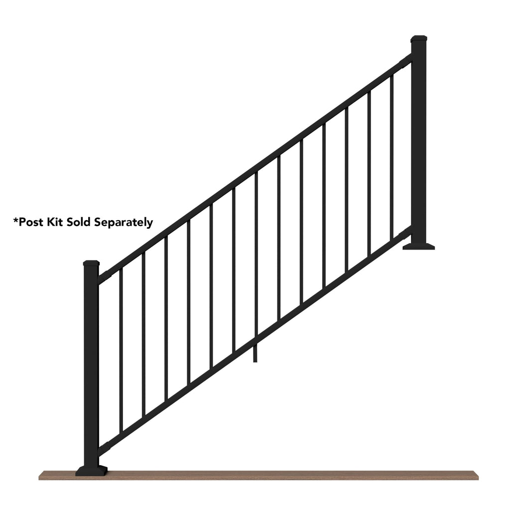6 ft. x 36 in. Textured Black Aluminum Stair Rail Kit M8313