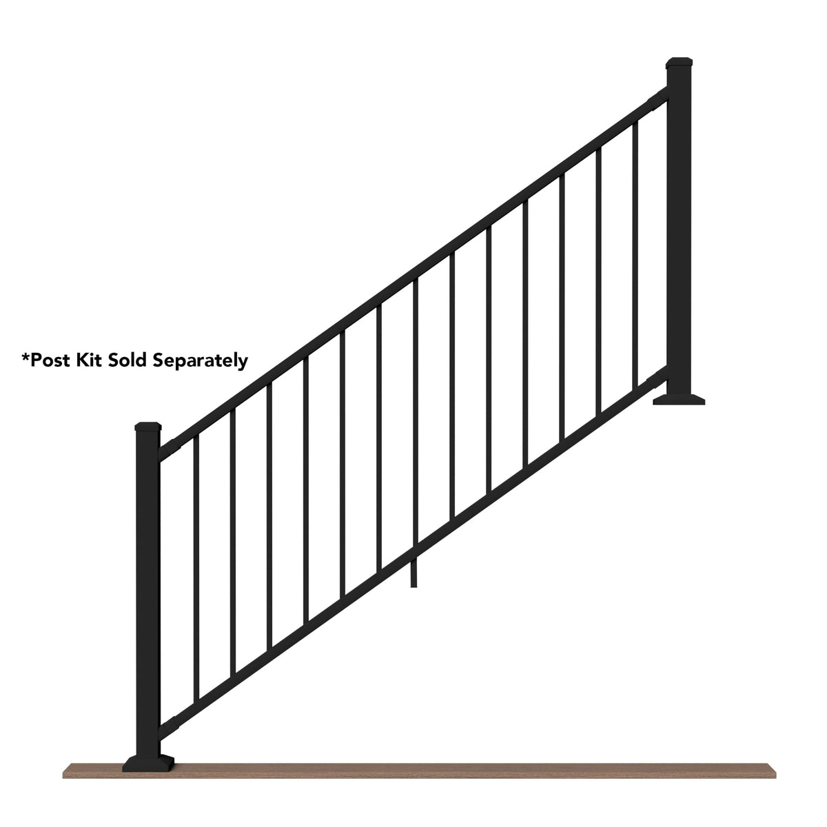 6 ft. x 36 in. Textured Black Aluminum Stair Rail Kit M8313