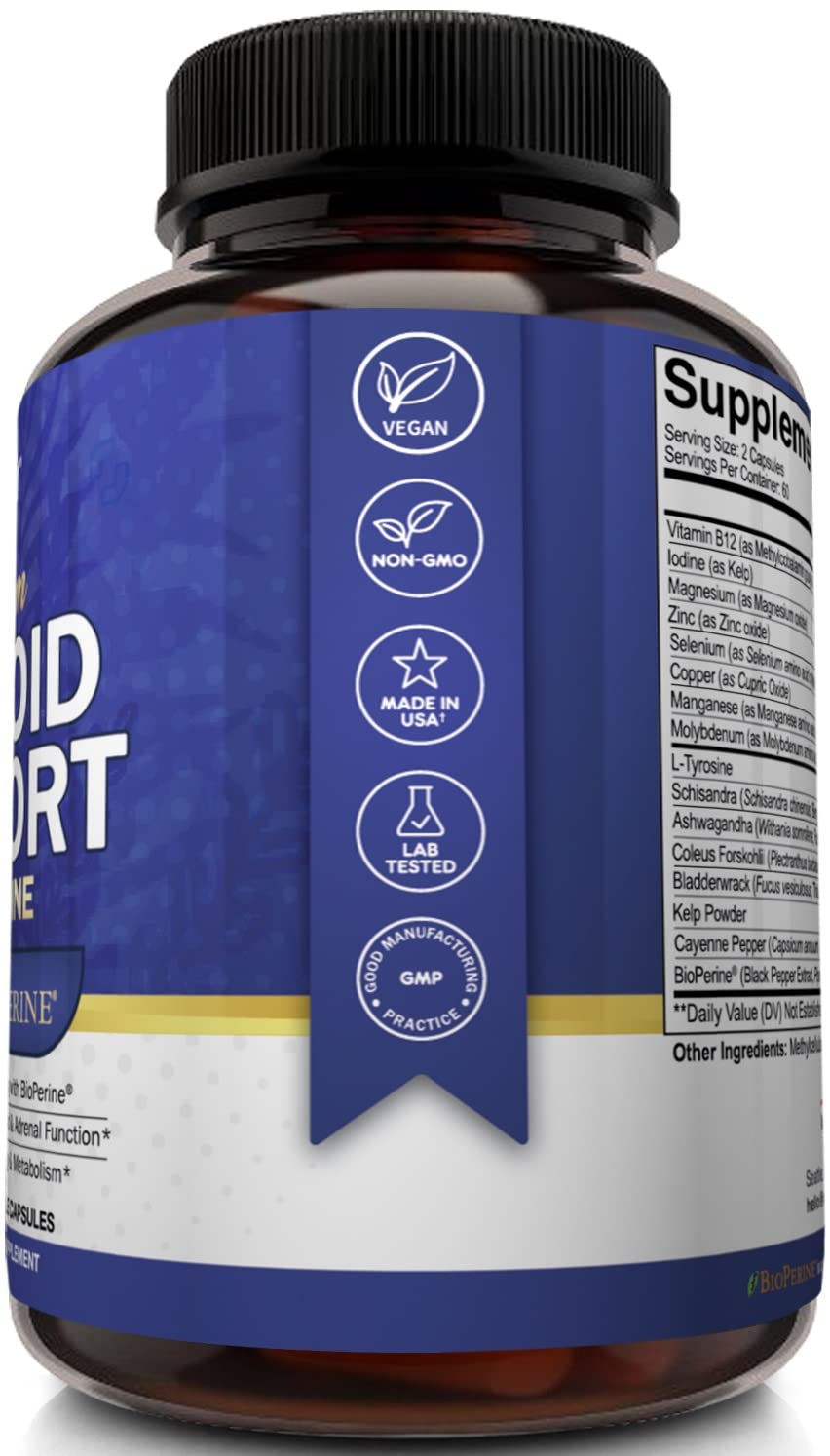 Thyroid Support Complex with Iodine, B12 & Ashwagandha, 120 Caps T352