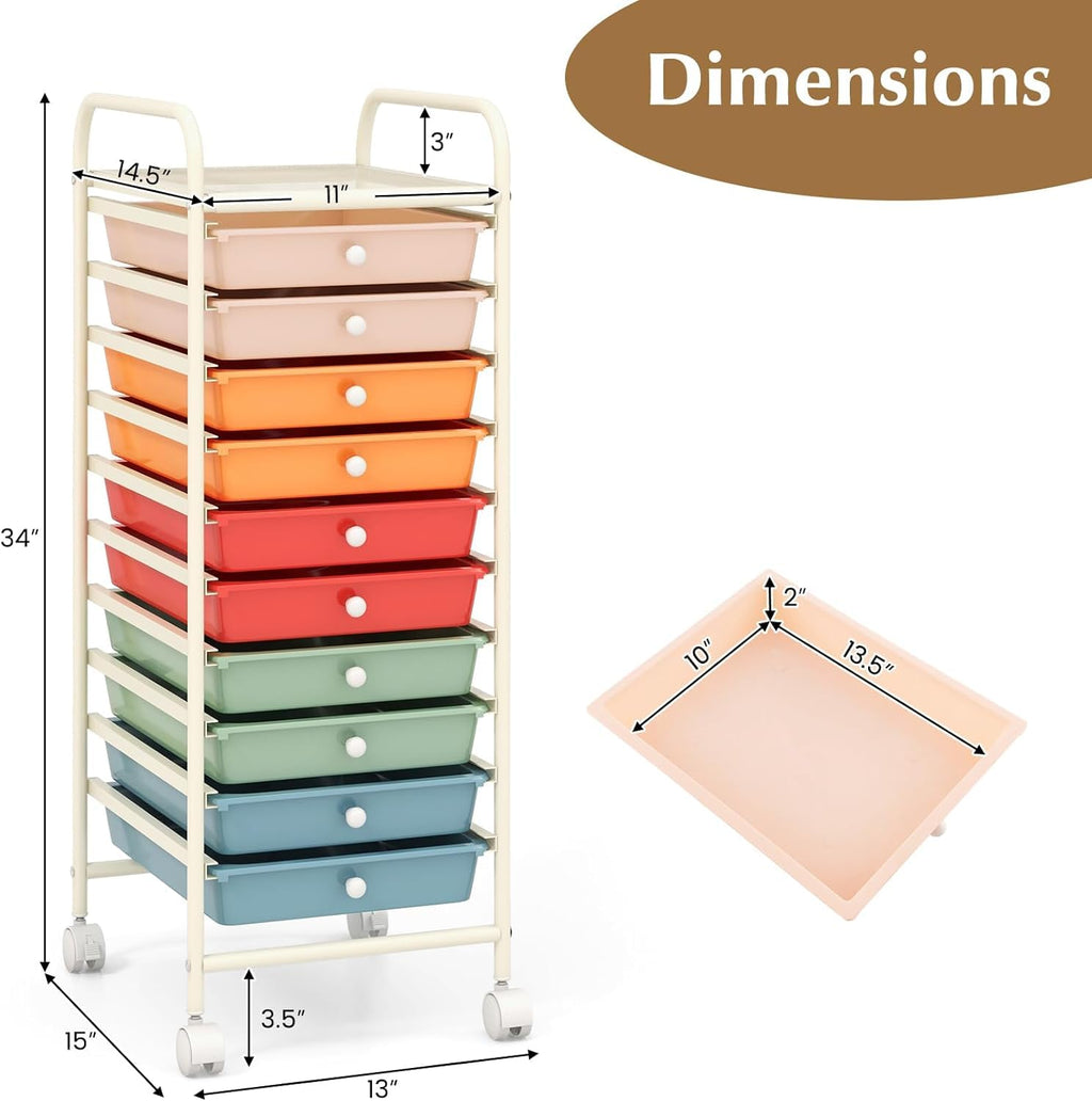 10 Drawer Rolling Storage Cart N645143