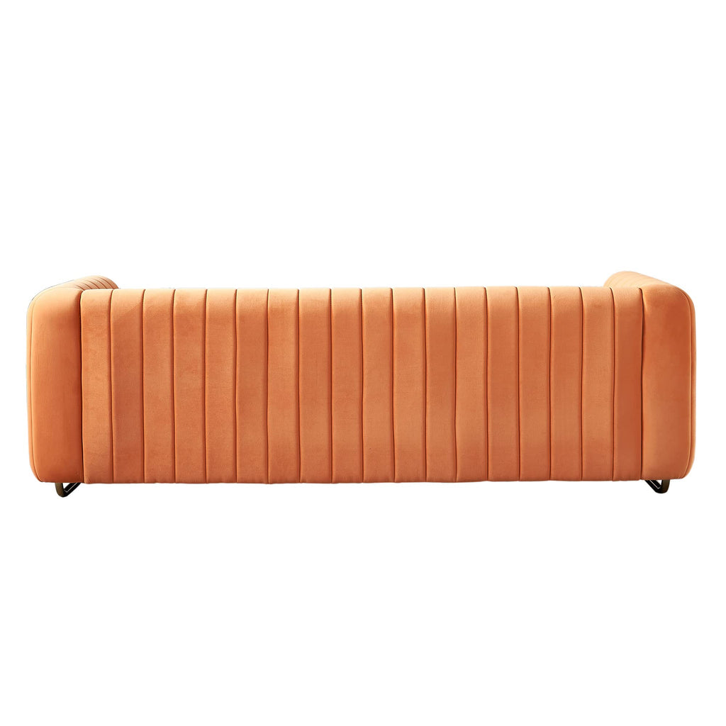 Orange Velvet 84.25-Inch 3-Seater Sofa T11106