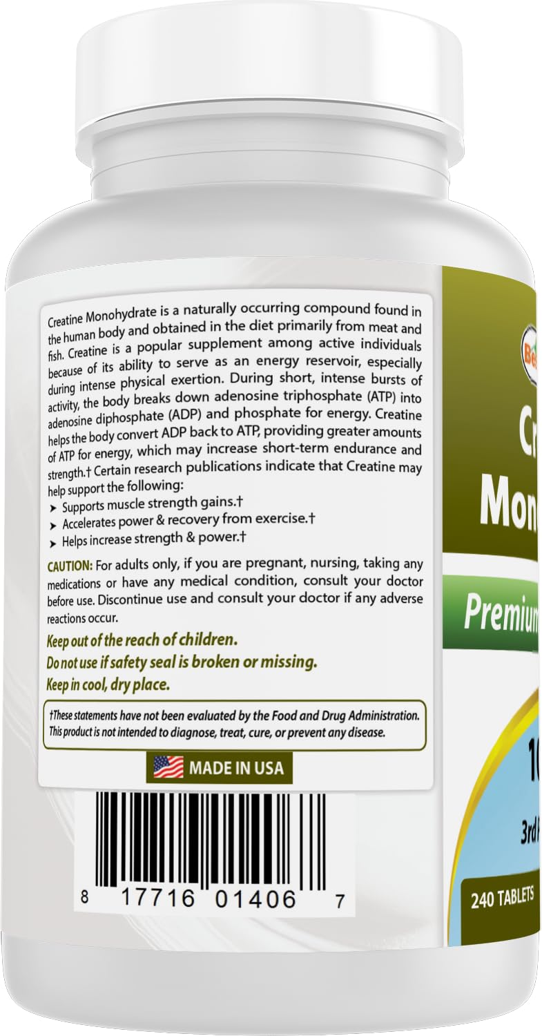 Creatine Monohydrate 1000 mg 240 Tablets B284570