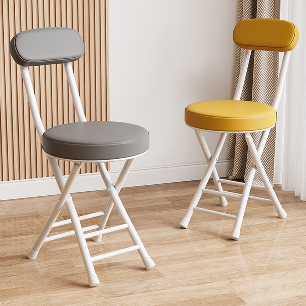 Folding Stool with Cushioned Seat and Backrest O6823