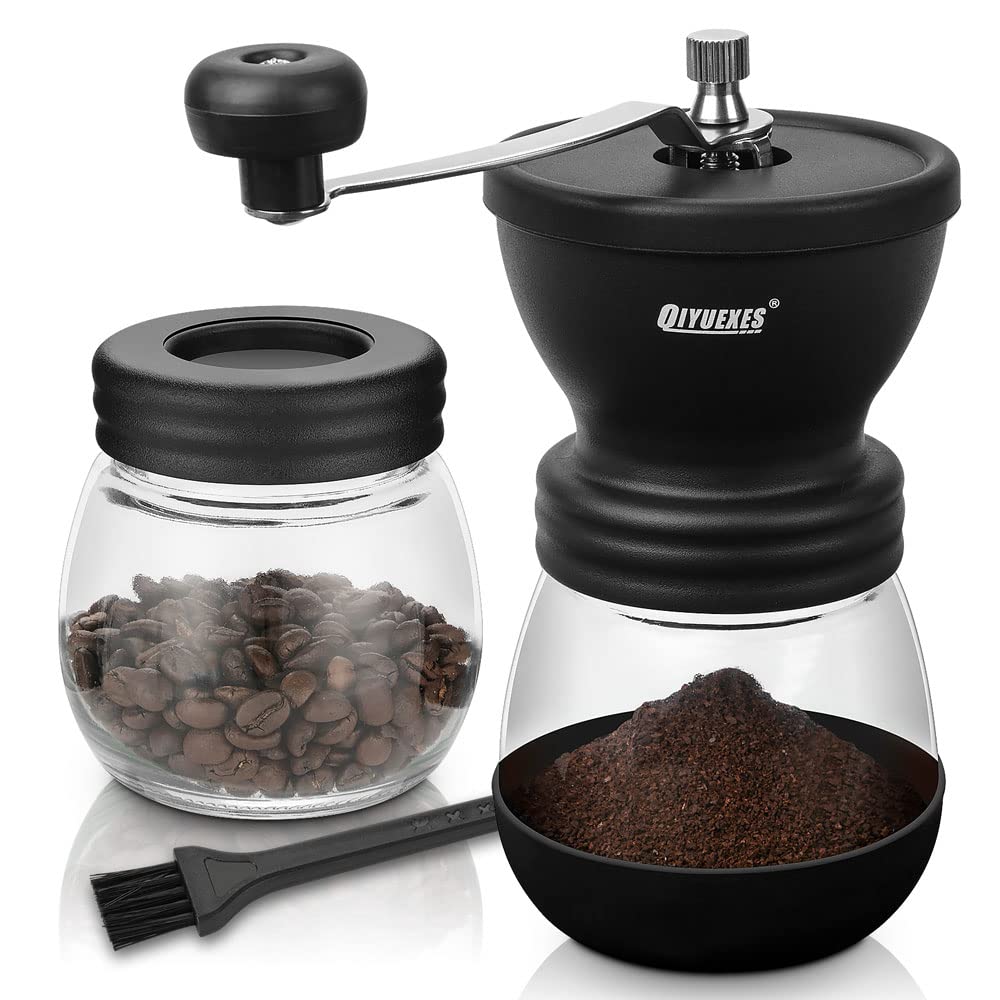 Manual Coffee Grinder 48 Adjustable Settings 80g Conical Burr 2 Jars A69715