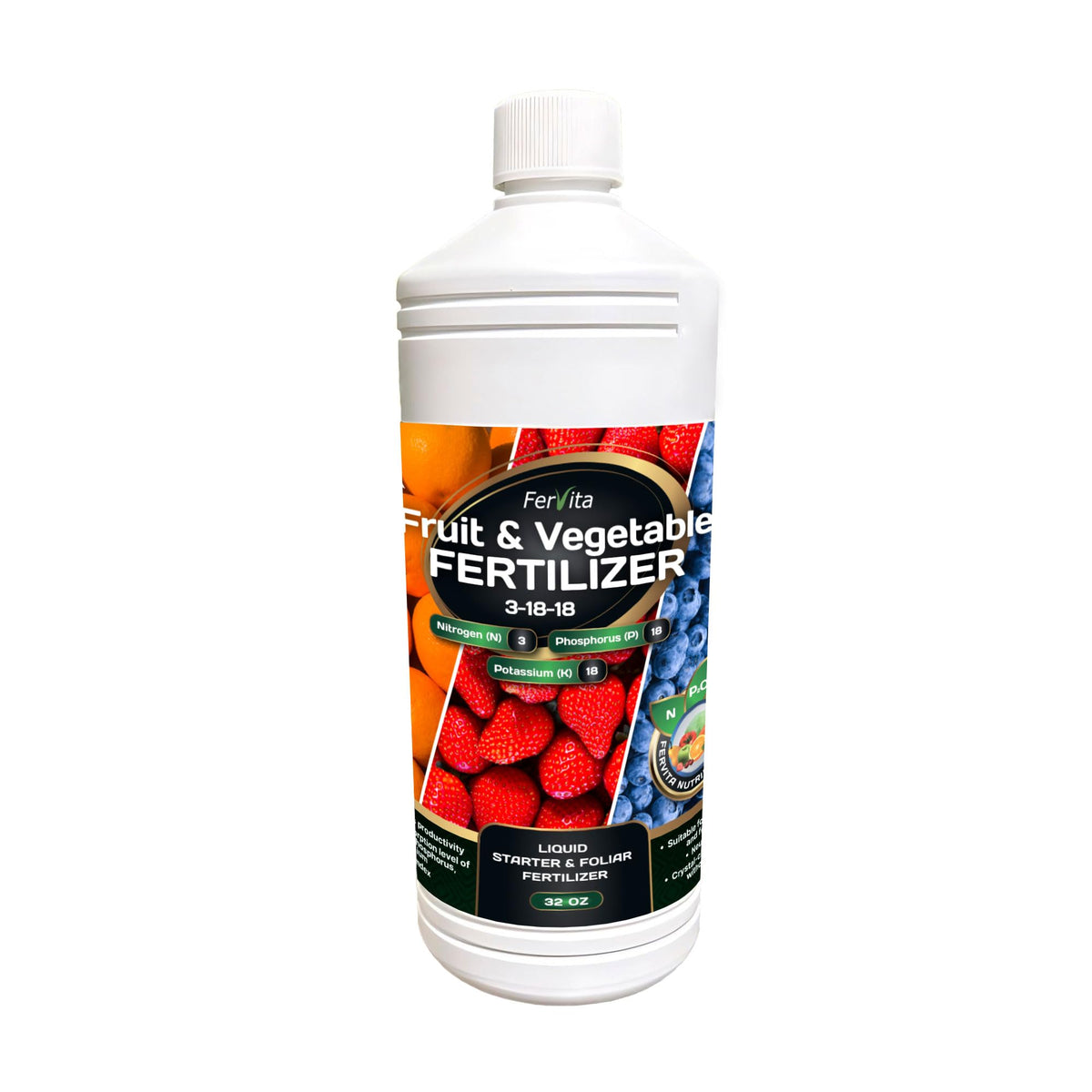 Liquid 3-18-18 Fertilizer for Vegetables, Fruits and Flowers 32oz Y479