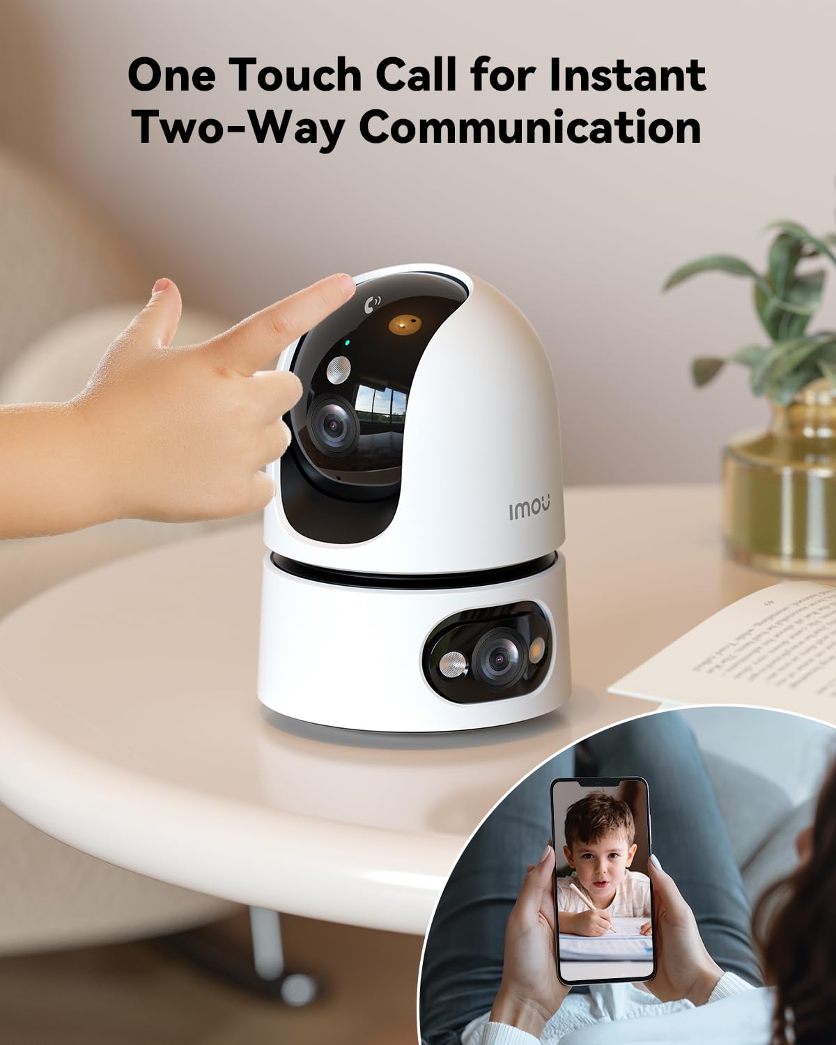 6MP Indoor Security Camera Dual-Lens 360° Pan-Tilt Color Night Vision Y75739