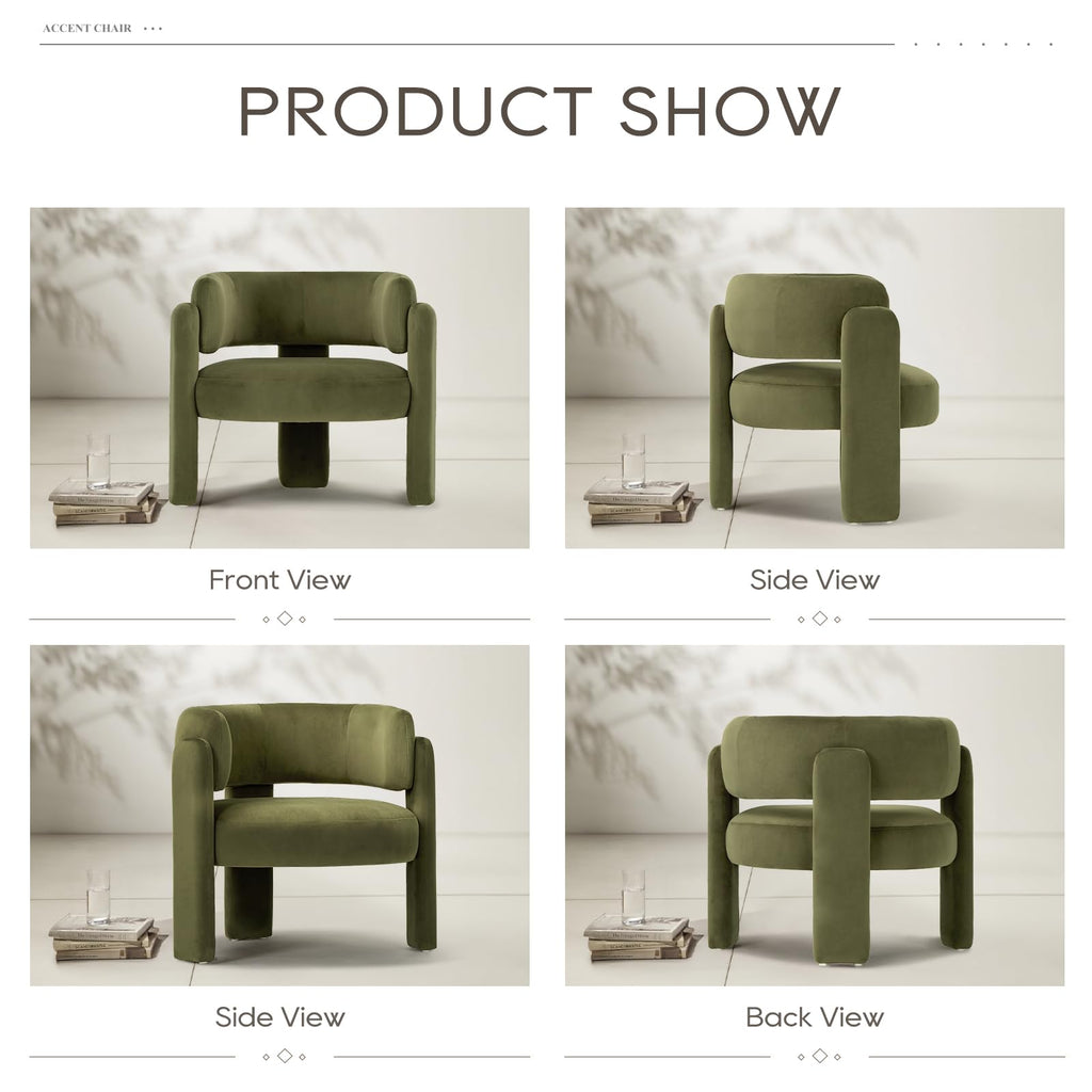 Velvet Accent Chair Set of 2 Green M838212