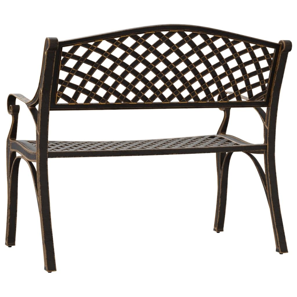 Bronze Cast Iron Garden Bench with Floral Design 40.2 Inch N75730