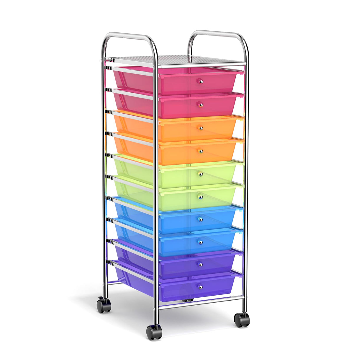 10 Drawer Multicolor Rolling Storage Cart J6105