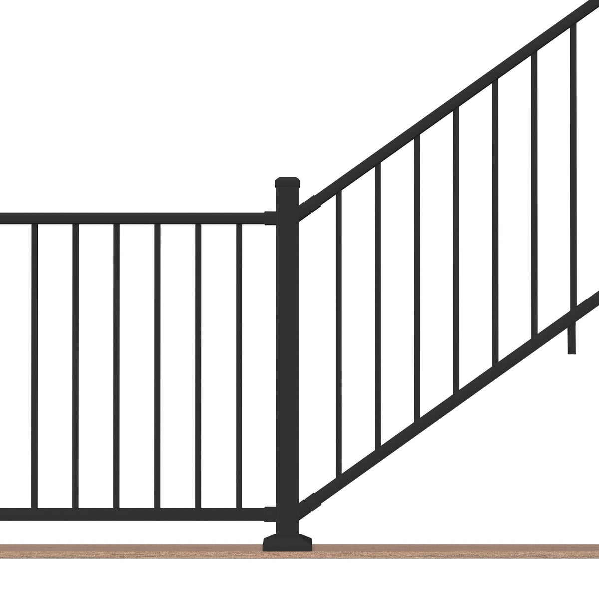 6 ft. x 36 in. Textured Black Aluminum Stair Rail Kit M8313