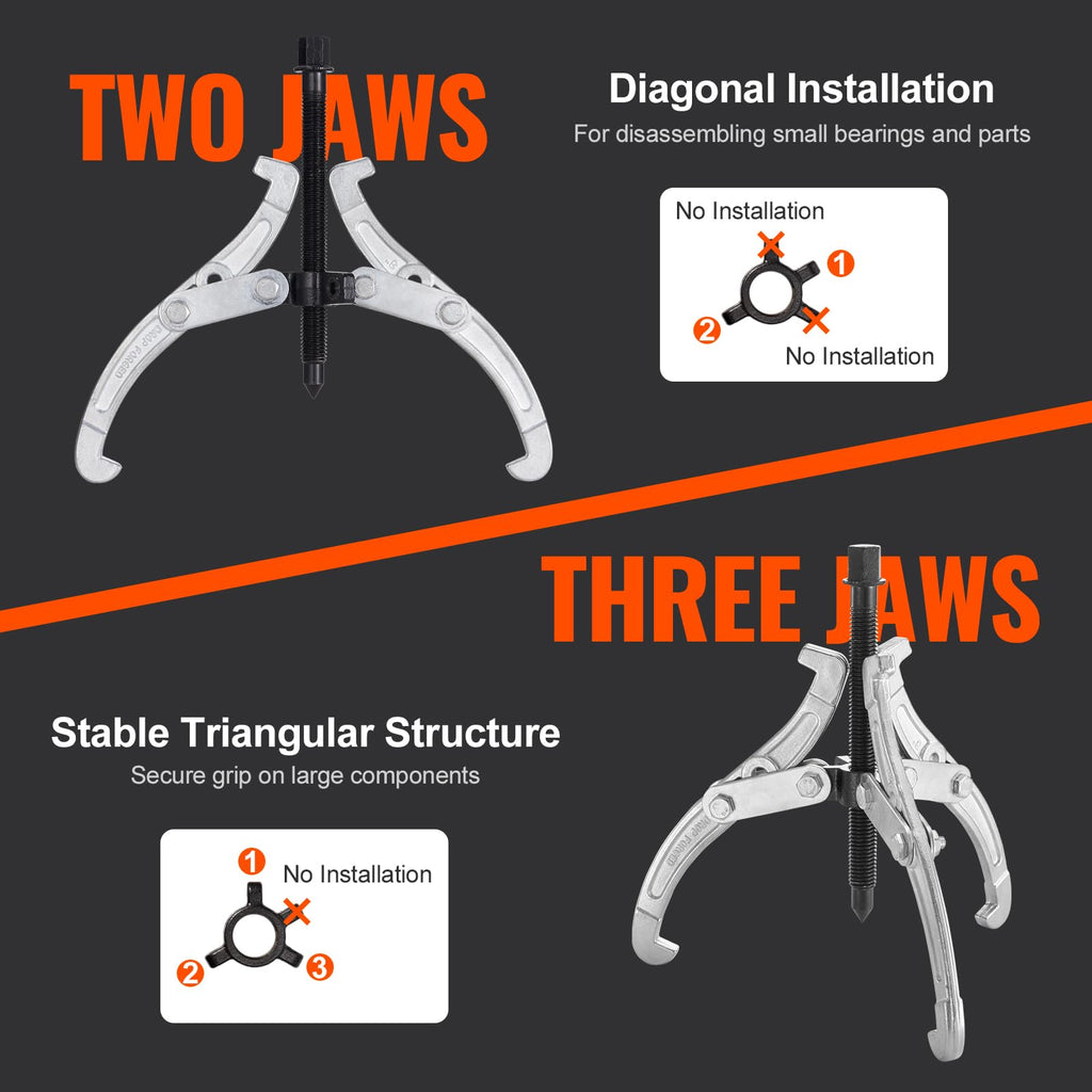3" 4" 6" 8" 4-Piece Gear Puller Set G62463